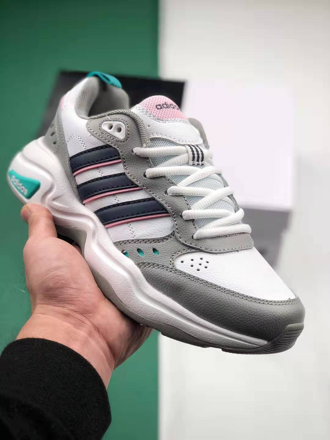 Adidas Neo Strutter White Dark Blue - Stylish Sneakers for Men