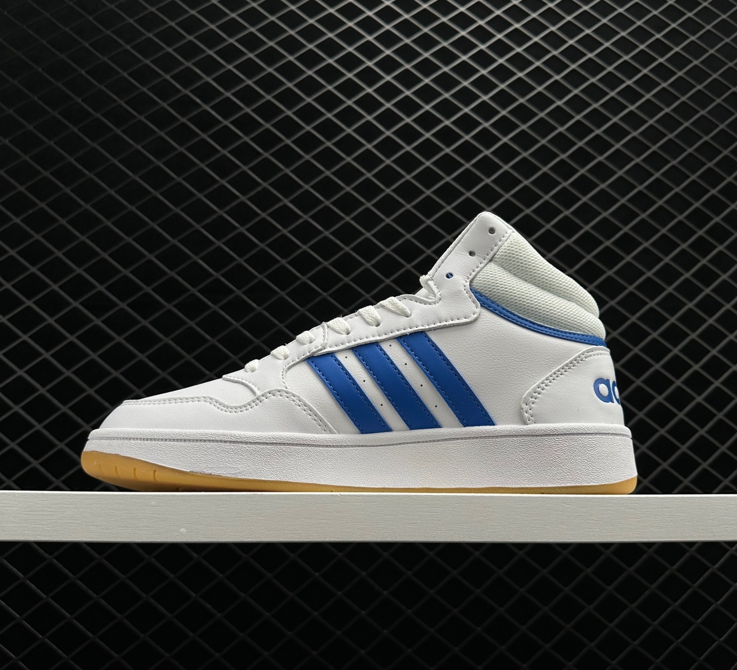 Adidas Hoops 3.0 Mid: White Royal Blue Sneakers - GW3021