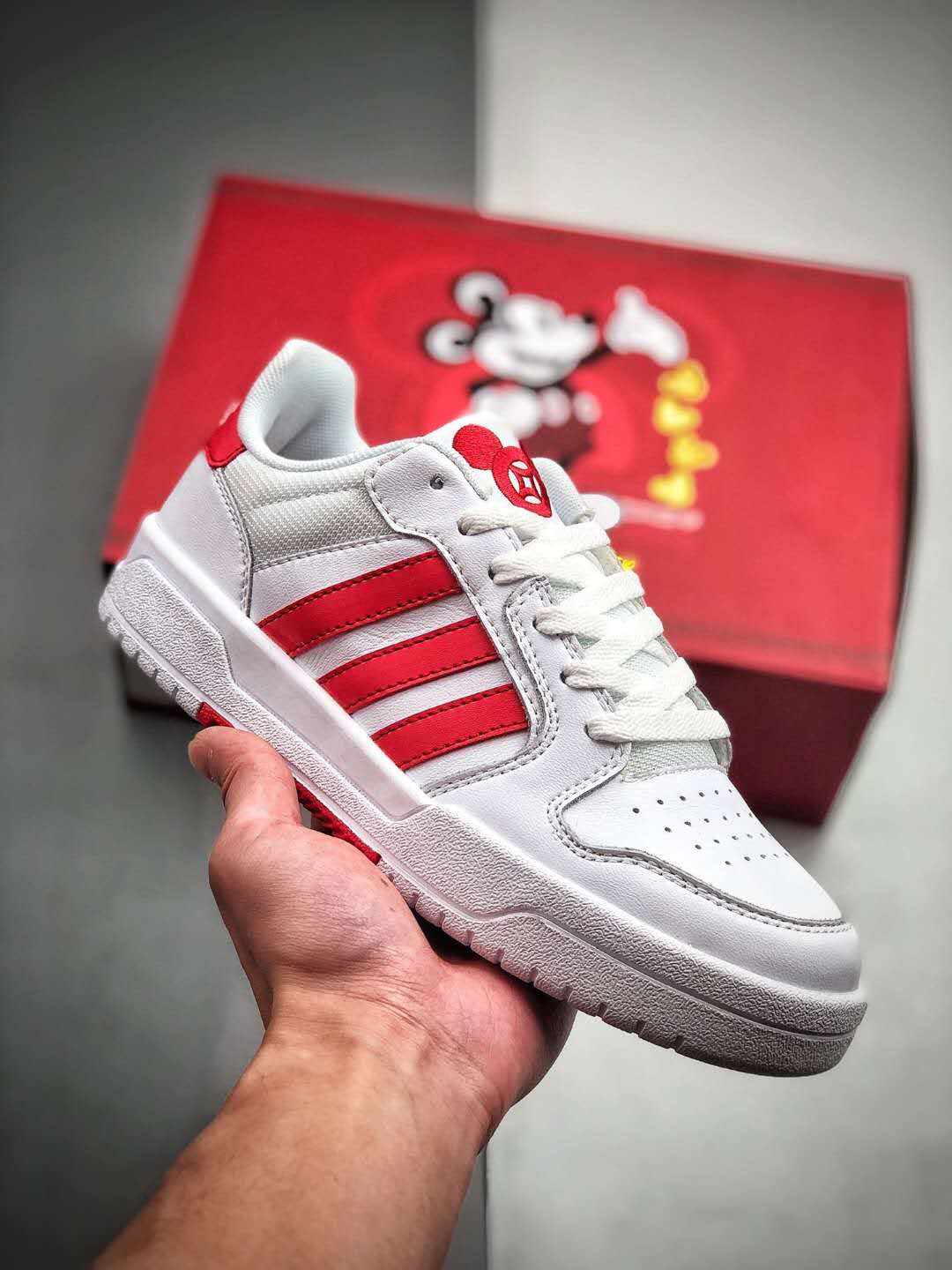 Adidas Neo Entrap Disney White Red FW7010 – Iconic Disney-themed Sneakers