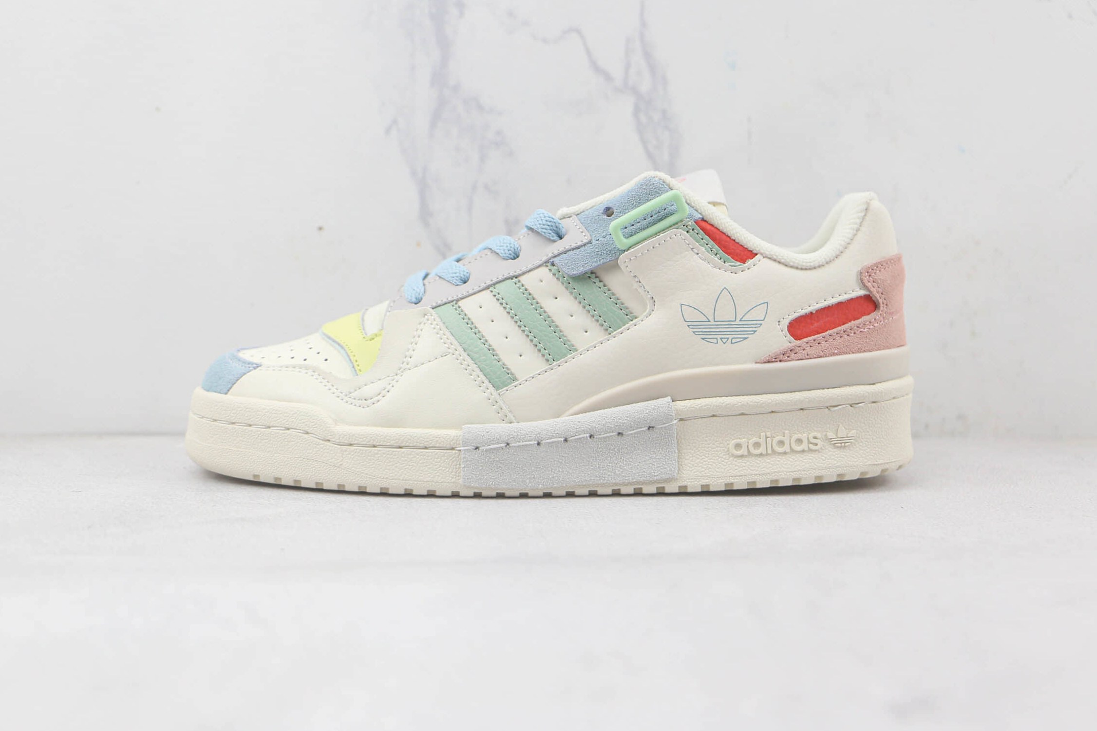 Adidas Originals Unisex Forum Exhibit Low Sneakers White Pink Blue GX4587
