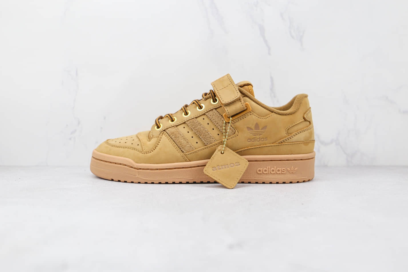Atmos x Adidas Forum Low Wheat Sneakers Brown Yellow GX3953 - Shop Now