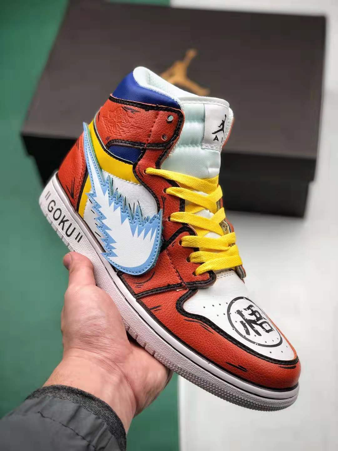 Air Jordan 1 High Goku Orange White Black Blue Yellow 556298-006