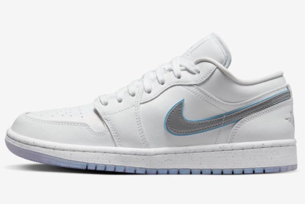 Air Jordan 1 Low 'Dare To Fly' White/Metallic Silver FB1874-101 - Exceptional Style & Performance
