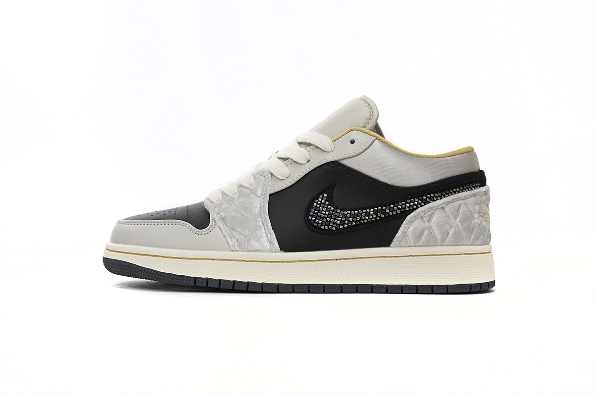 Air Jordan 1 Low SE 'Beaded Swoosh' DV1762-001 - Iconic Style with Unique Beaded Detailing