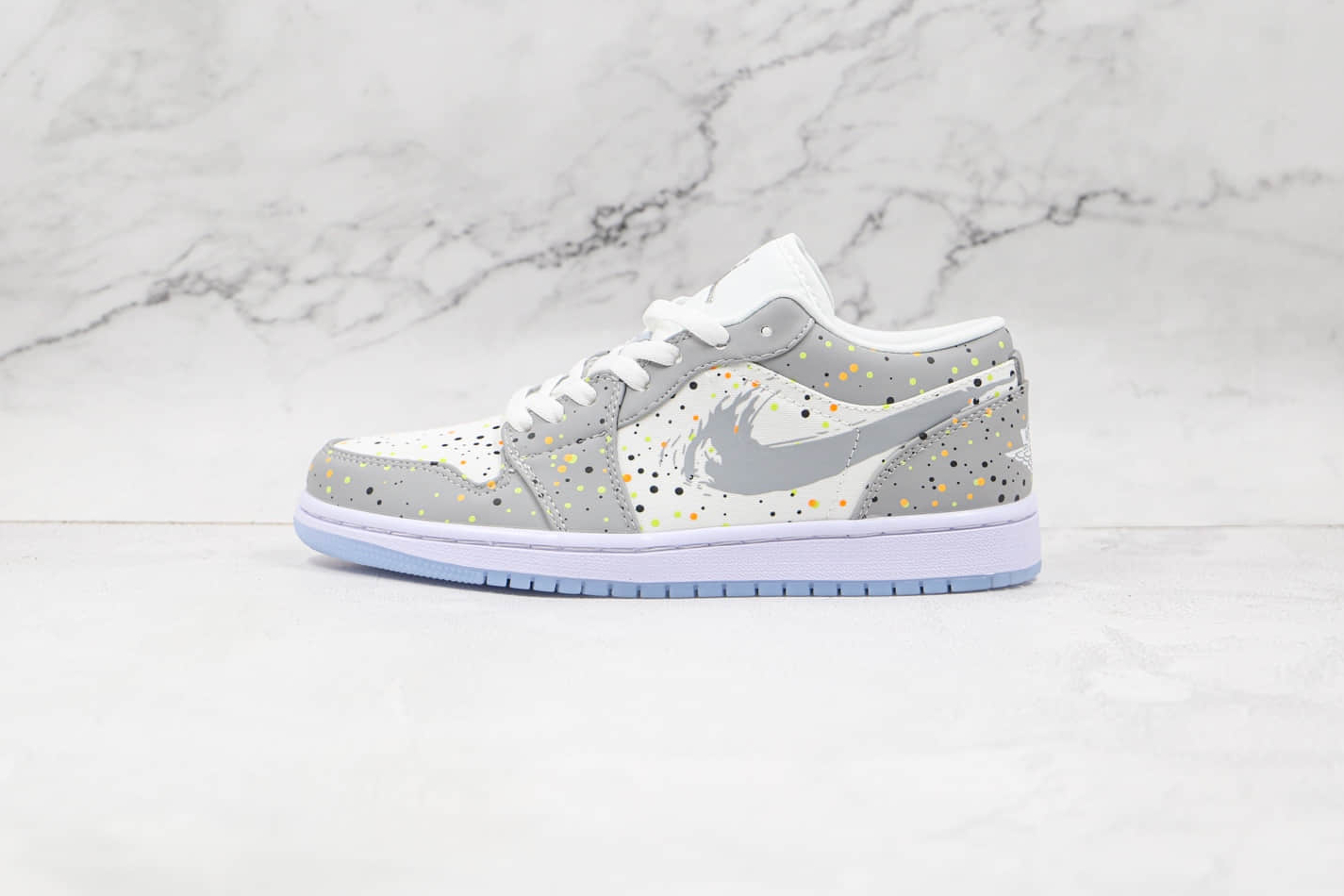 Air Jordan 1 Low Inkjet Summit White Grey Shoes DC0774-001 | Authentic Sneakers