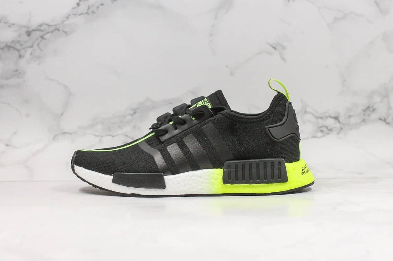 Adidas NMD R1 Boost Core Black White Green FW2283 - Stylish and Versatile Sneaker