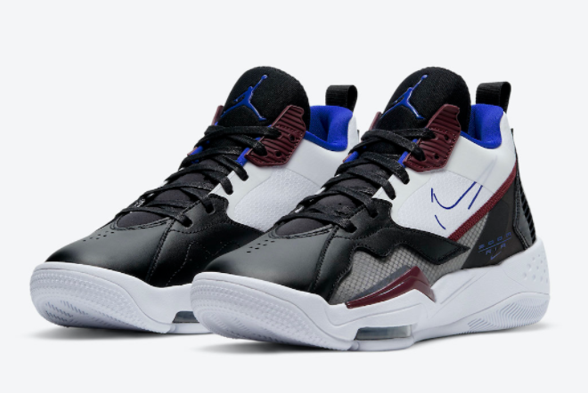 Jordan Zoom 92 Black White Blue Burgundy CK9184-004 - Stylish and Versatile Sneakers Jordan Zoom 92 Black White Blue Burgundy CK9184-004 - Stylish and Versatile Sneakers