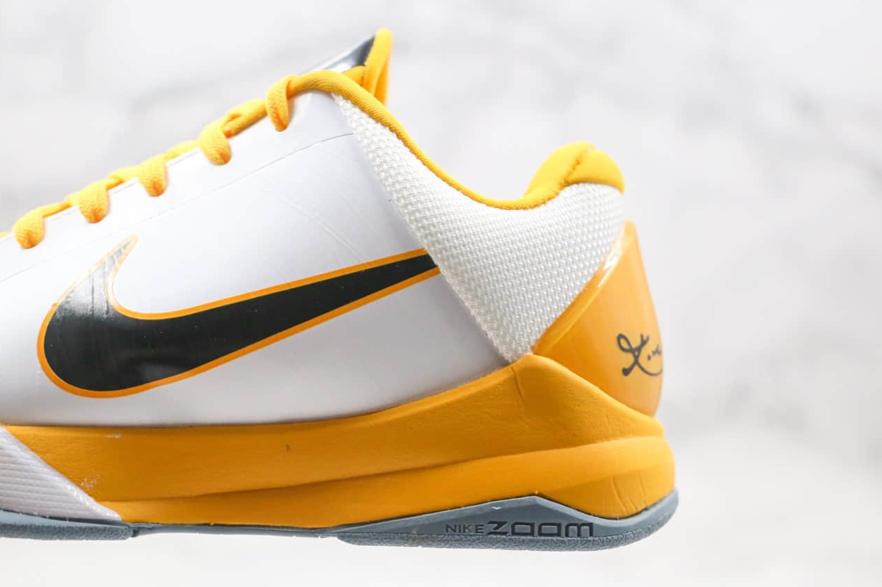 Nike Zoom Kobe V Summite White Black Yellow Basketball Shoes 386430-104 - Premium Performance Footwear for Court Domination