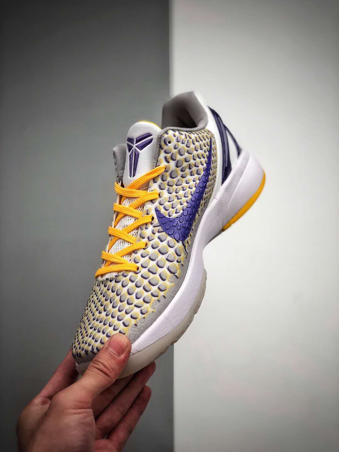 Nike Kobe 6 VI White Purple Yellow Basketball Shoes - CW2190-105