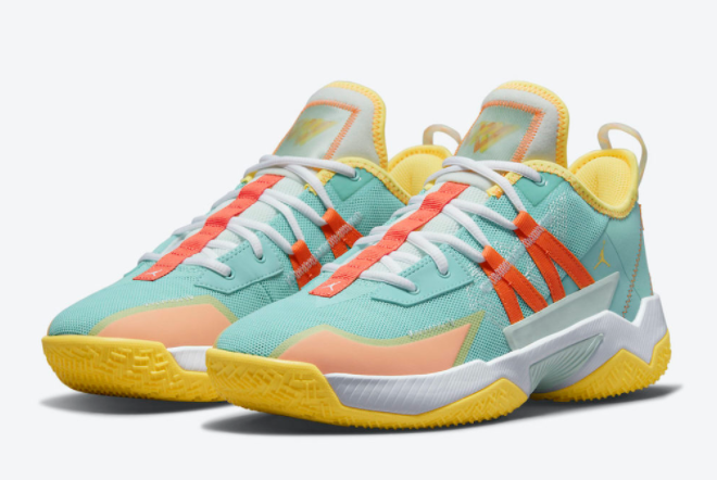 Jordan Westbrook One Take II Teal/Orange-Yellow CW2457-300 - Stylish and Versatile Basketball Sneakers Jordan Westbrook One Take II Teal/Orange-Yellow CW2457-300 - Stylish and Versatile Basketball Sneakers