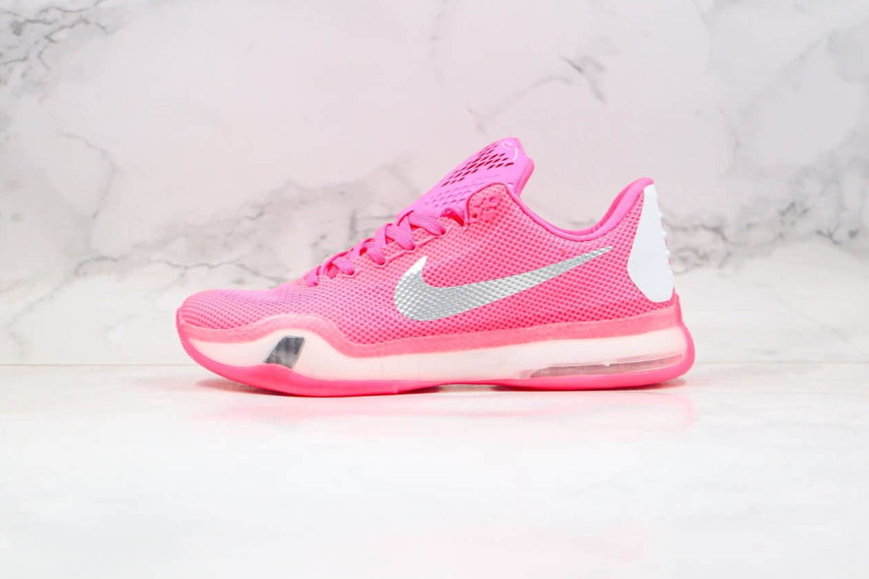 Nike Kobe 10 Think Pink Silver White Mens Basketball Shoes 745334-116 | Authentic & Stylish Footwear