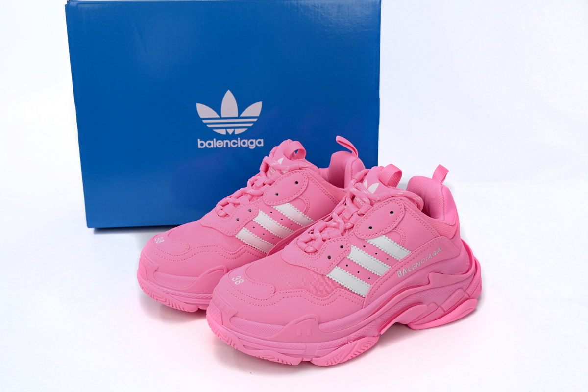 Balenciaga Triple S Sneaker X Adidas 'Neon Pink' 712764 W2ZB6 5590 - Limited Edition High-Fashion Footwear