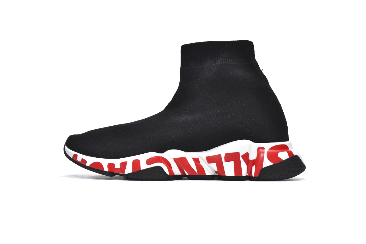 Balenciaga Speed Trainer 'Graffiti - Black Red' 605972 W05GE 1095