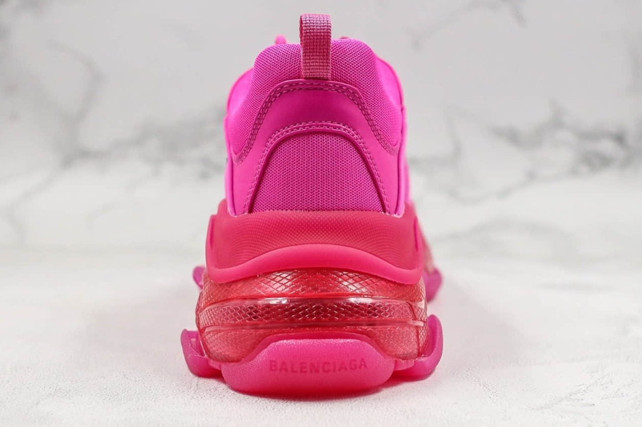 Balenciaga Triple S Clear Sole Pink Sports Shoes - 541624W2FG15059
