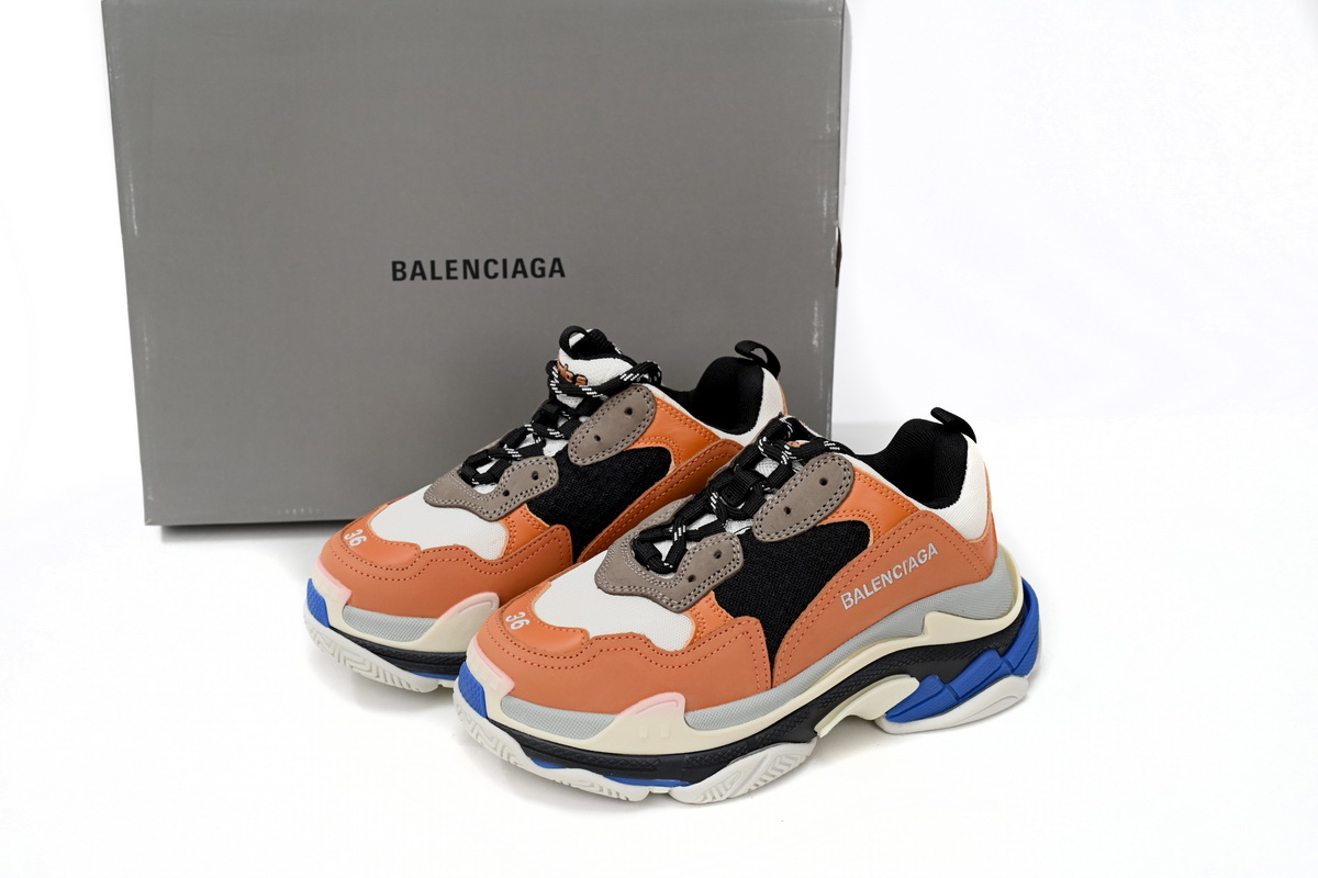 Orange Grey Black Balenciaga Triple S Shoes 541640W09OE7581 | Authentic Orange Grey Black Balenciaga Triple S Shoes 541640W09OE7581 | Authentic