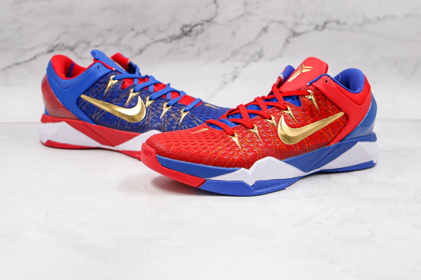 Nike Zoom Kobe VII RLX Red Blue Metallic Gold 488371-406 | Buy Online Now