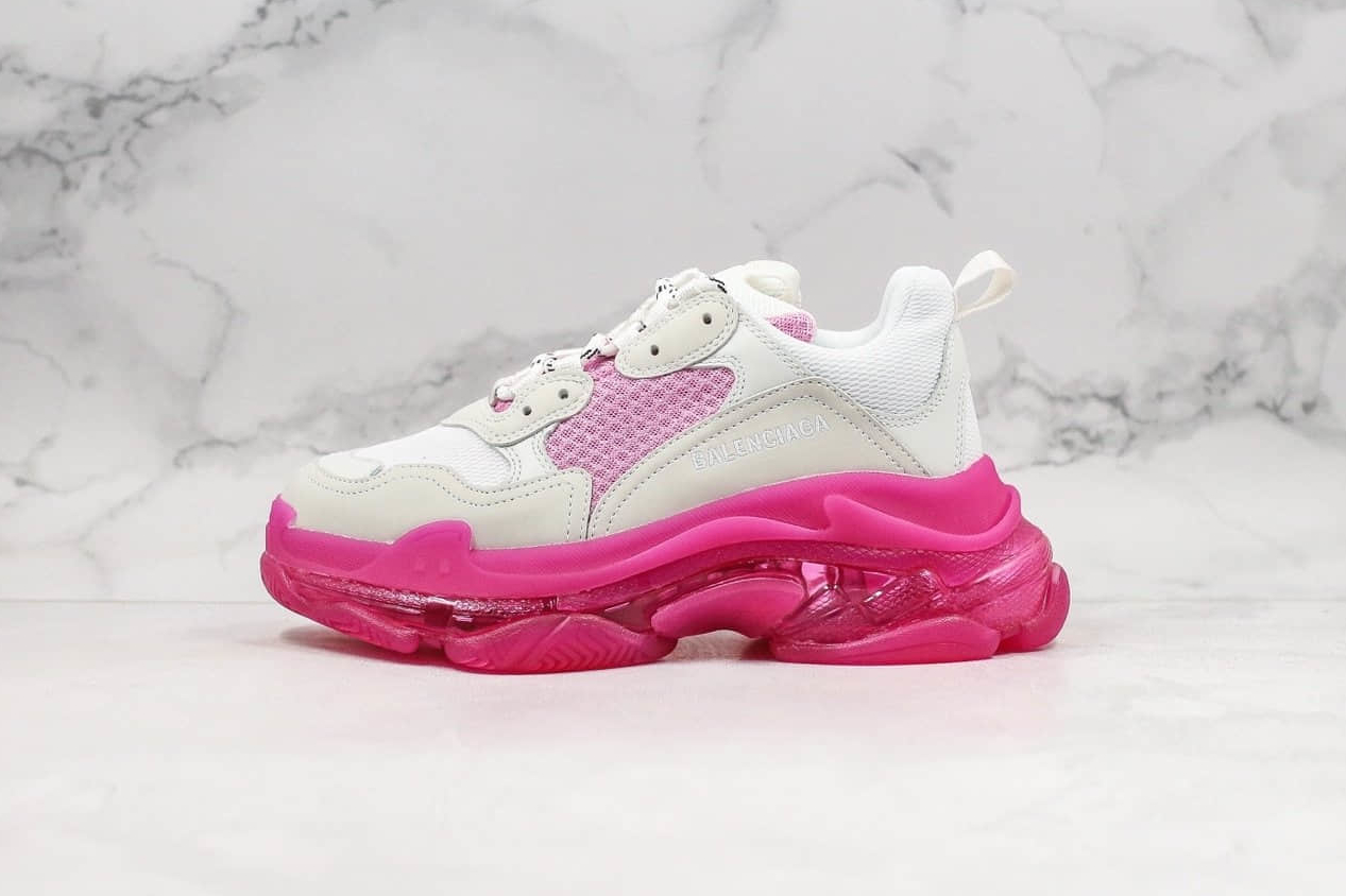 Balenciaga Triple S White Pink 544351-W0901-4107: Stylish and Trendy Sneakers