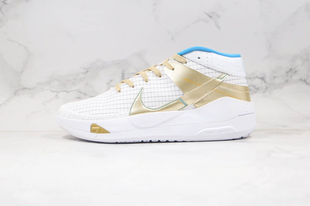 Nike Zoom KD 13 White Metallic Gold Blue CI9948-901 - Superior Performance and Style for Basketball Players