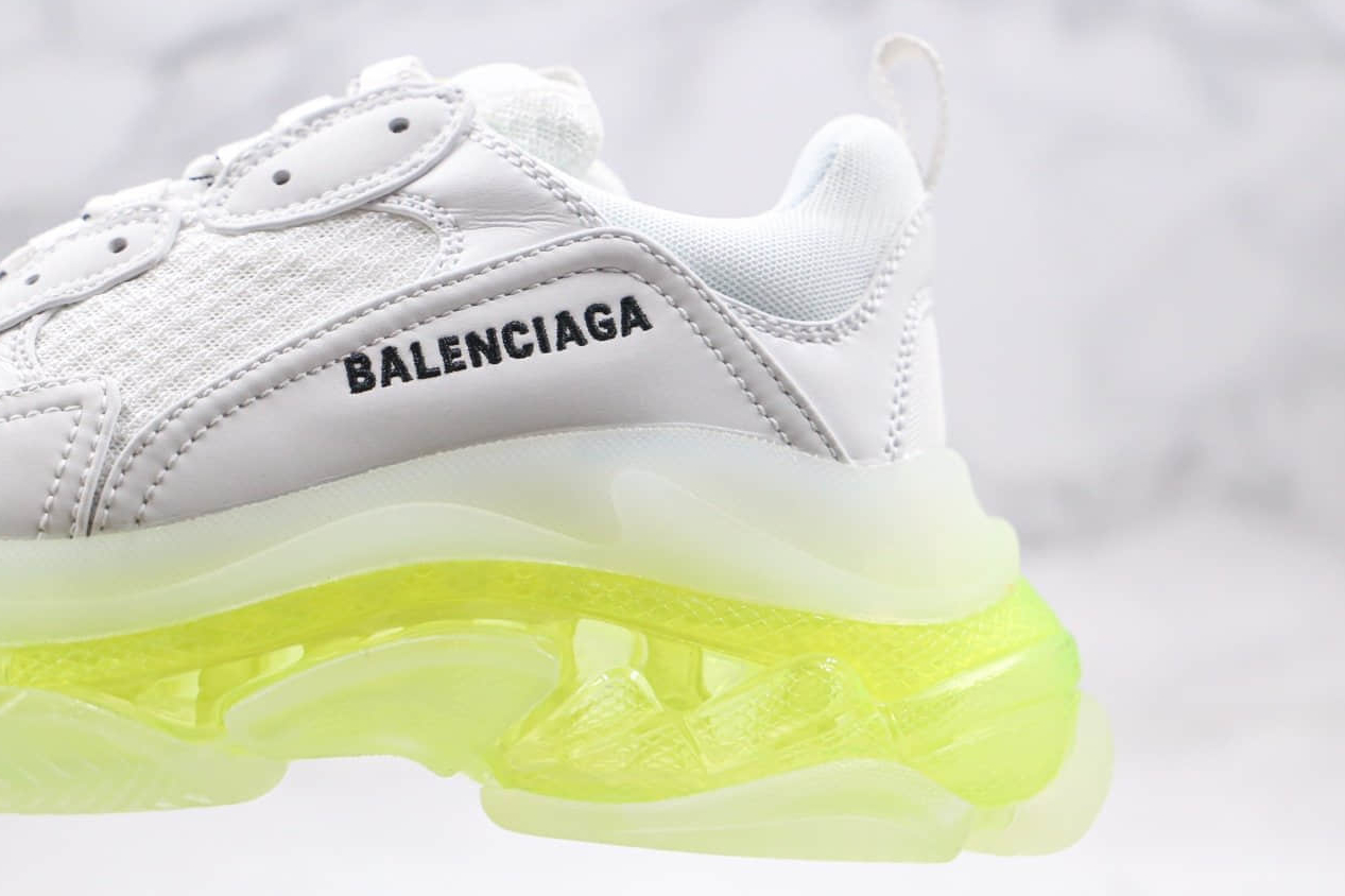 Balenciaga Triple S Sneaker Clear Sole - White Fluo Yellow | 541624W2FR19073