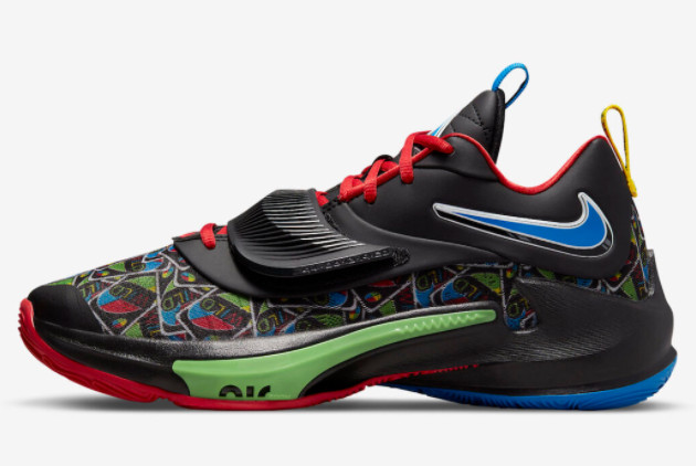 UNO x Nike Zoom Freak 3 Black/Red-Blue-Green DC9363-001: The Ultimate Athletic Shoe for Unmatched Performance